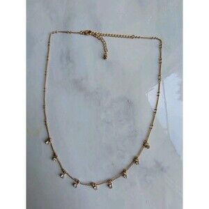 Women's Gold Plated 9 Gemstone Raindrop Necklace With Extender